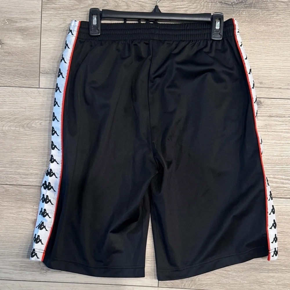 Kappa Black Shorts with Red and White Trim